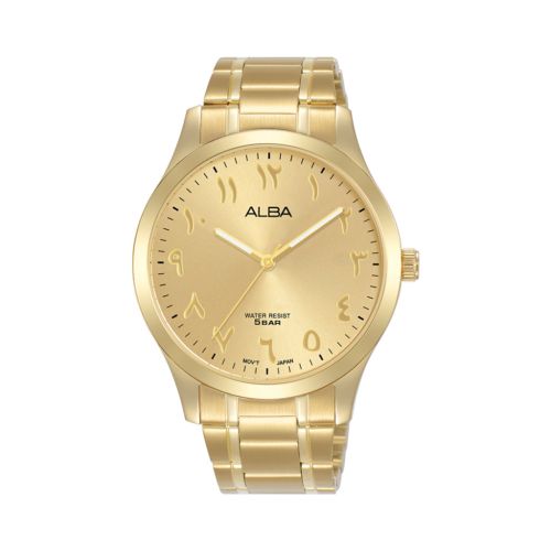 ALBA Men's Hand Watch STANDARD Stainless Band, Gold Dial ARX052X1