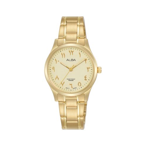 ALBA Ladies' Hand Watch STANDARD Stainless Band, Gold Dial ARX072X1
