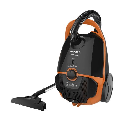 TORNADO Vacuum Cleaner 1600 Watt HEPA Filter Black x Orange TVC-1600MO