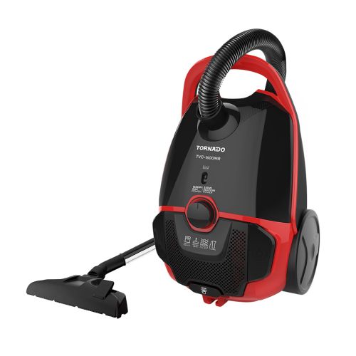 TORNADO Vacuum Cleaner 1600 Watt HEPA Filter Black x Red TVC-1600MR