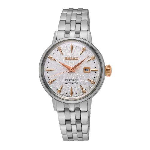 SEIKO Ladies' Hand Watch PRESAGE Stainless Band Silver Dial SRE009J1