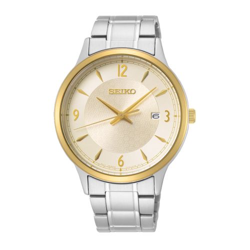 SEIKO Men's Hand Watch QUARTZ Stainless Band Gold Dial SGEH92P1