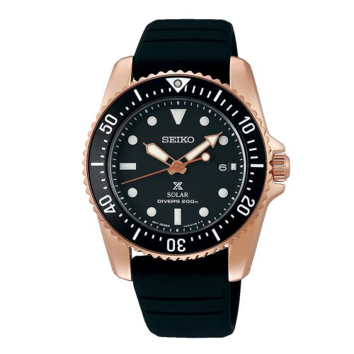 SEIKO Men's Hand Watch PROSPEX Black Silicone Strap Black Dial SNE586P1