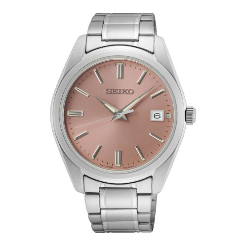 SEIKO Men's Hand Watch QUARTZ Stainless Band Pink Dial SUR523P1