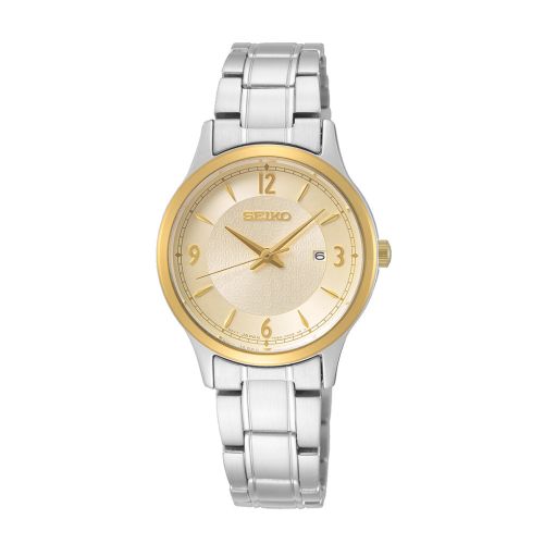 SEIKO Ladies' Hand Watch QUARTZ Stainless Band Gold Dial SXDH04P1