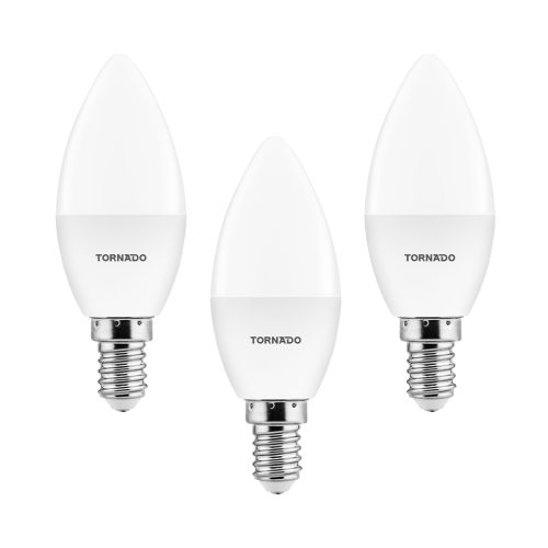 TORNADO Set of 3 Lamps Daylight Candle LED Lamp 5 Watt White Light CW-DM05H/S3