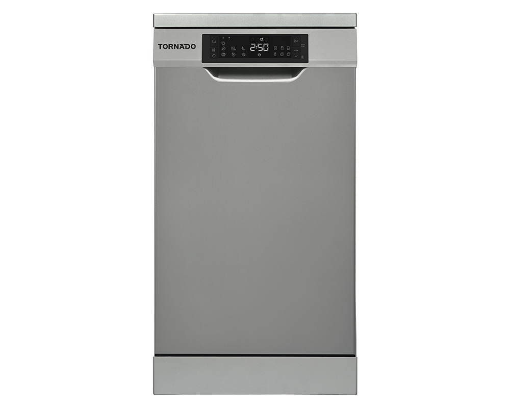 TORNADO Dishwasher 10 Person, 45 cm, Digital, 7 programs, Dark Silver TDV-FN107DDS