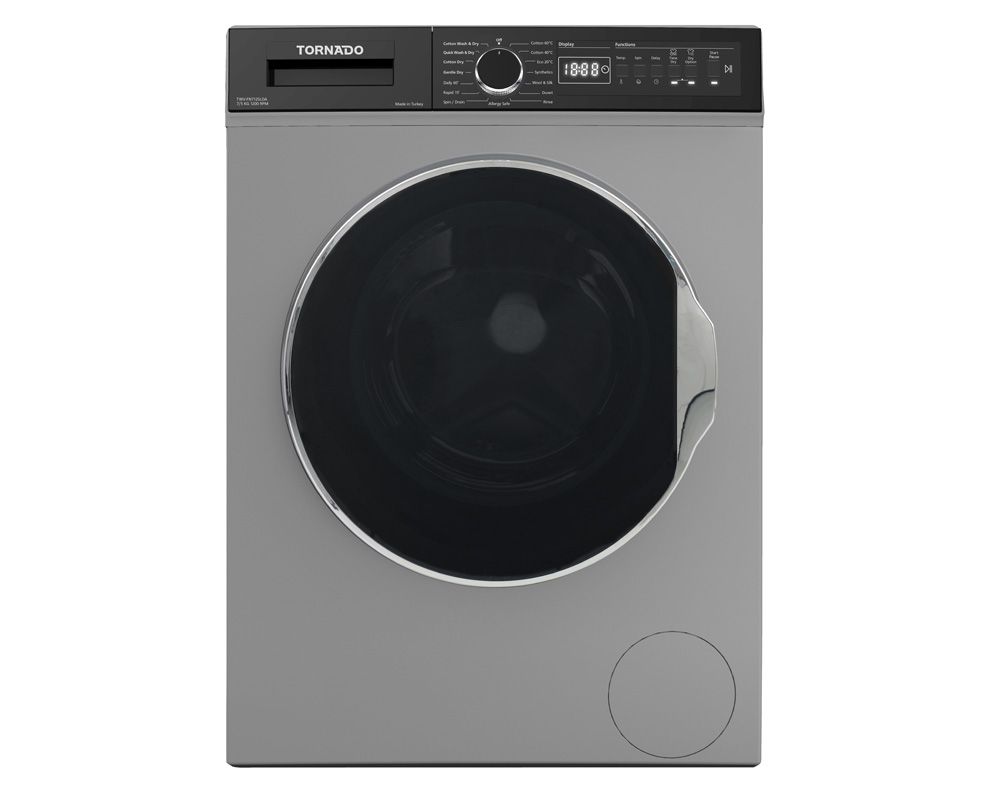 TORNADO Washing Machine Fully Automatic 7 Kg, 5 Kg Dryer, Silver TWV-FN712SLDA