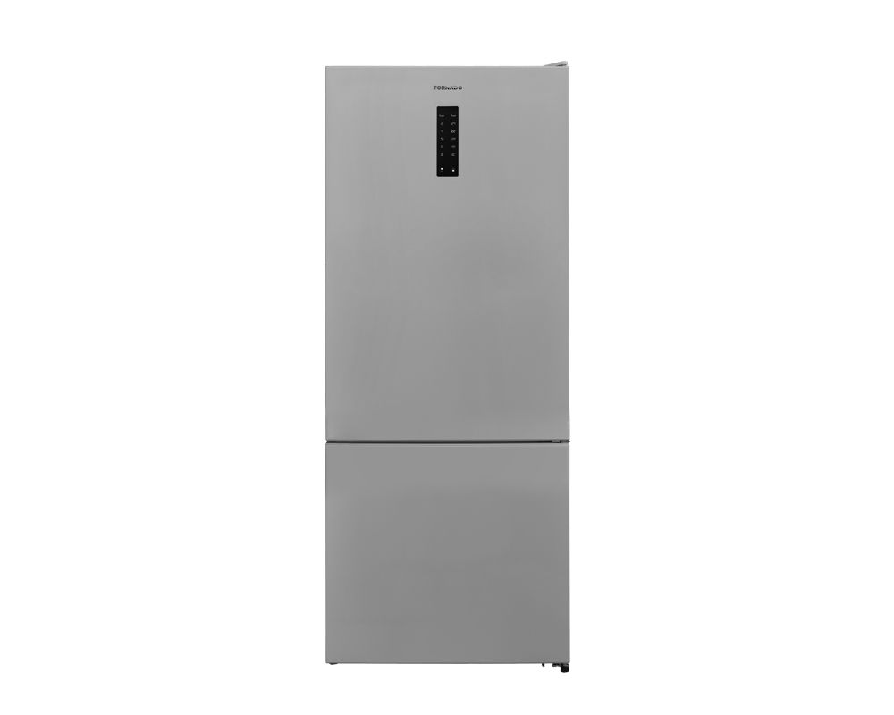 TORNADO Refrigerator 430 Liter Digital with Bottom Freezer , Advanced No Frost  , 2 Doors In Silver Color RF-452BVT-SL