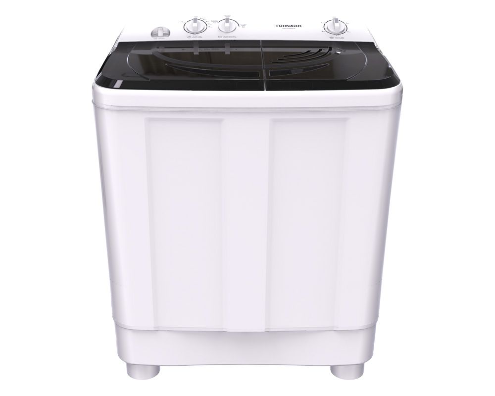 TORNADO Washing Machine Half Automatic 12 Kg, 2 Motors, White x Black TWH-Z12DNE-W(BK)
