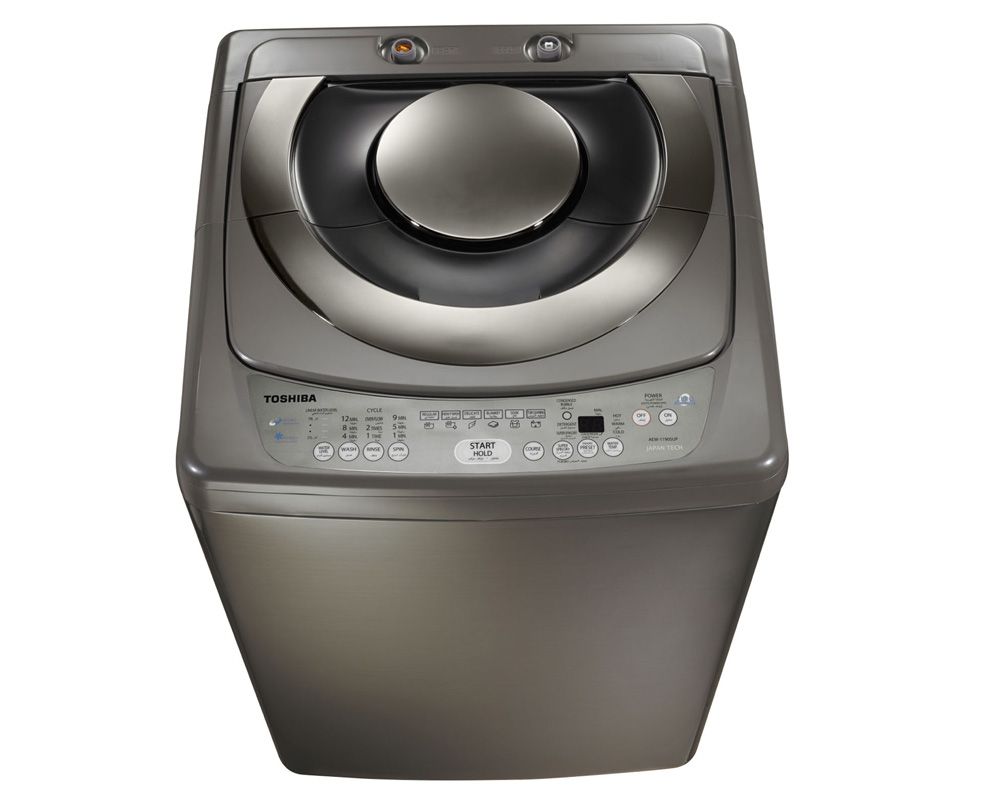 toshiba washing machine top automatic 10 kg with pump in dark silver color aew 9790sup ds zoom