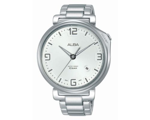 ALBA Men's Hand Watch FLAGSHIP Stainless Band, Silver Dial AS9F91X1