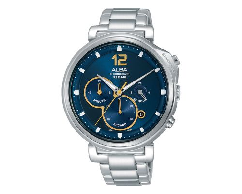 ALBA Men's Hand Watch FLAGSHIP Stainless Band, Blue Dial AT3D67X1