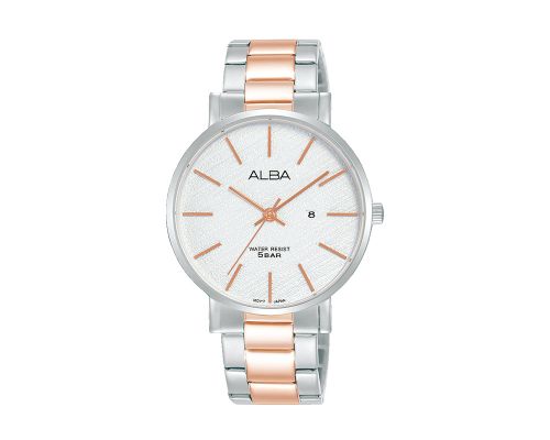 ALBA Ladies' Hand Watch PRESTIGE Stainless Band, Silver Dial AH7T61X1