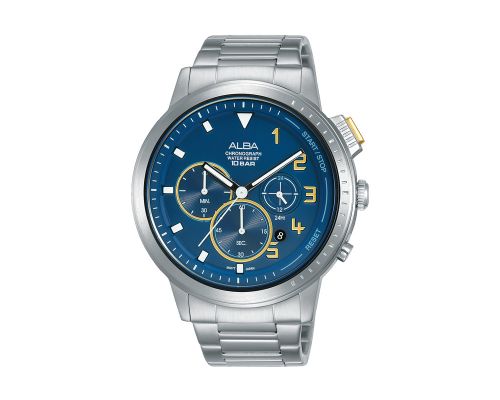 ALBA Men's Hand Watch FLAGSHIP Stainless Band, Blue Dial AT3F33X1