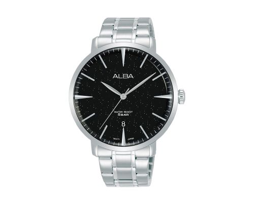 ALBA Men's Hand Watch PRESTIGE Stainless Band, Black Dial AS9L97X1