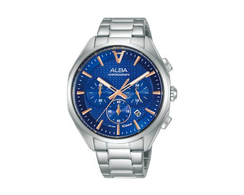 ALBA Men's Hand Watch FLAGSHIP Stainless Band , Blue Dial AT3G81X1