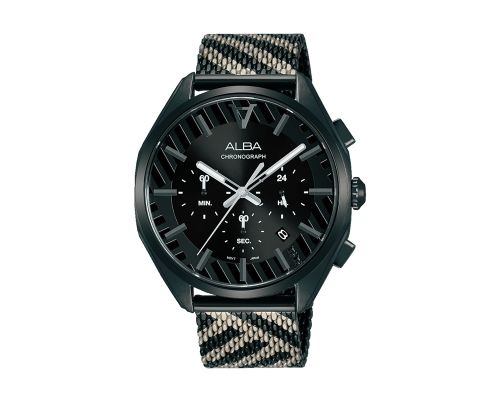 ALBA Men's Hand Watch FLAGSHIP Stainless Band, Black Dial AT3H07X1