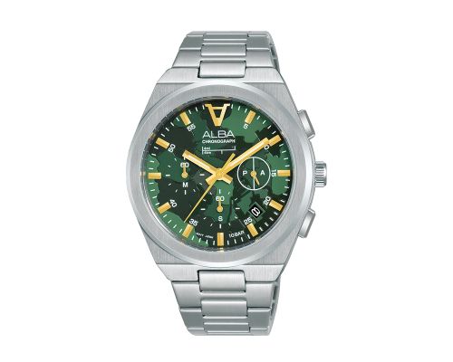 ALBA Men's Watch FLAGSHIP Stainless Steel Band, Green Dial AT3H51X1