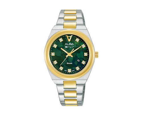 ALBA Ladies' Watch FLAGSHIP Stainless Band, Green MOP Dial AH7Y14X1