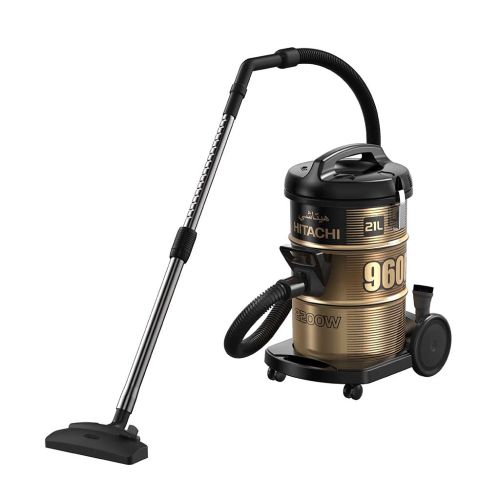 HITACHI Pail Can Vacuum Cleaner 2200 Watt Cloth Filter Black x Gold CV-960F 220CE BK
