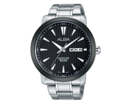 ALBA Men's Hand Watch PRESTIGE Stainless Band, Black Dial AT2011X1