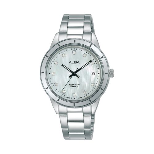 ALBA Ladies' Watch ACTIVE Stainless Band, White MOP Dial AG8M91X1
