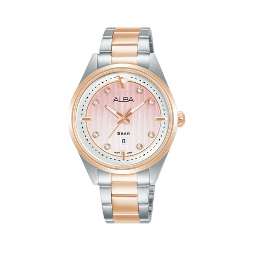 ALBA Ladies' Hand Watch FLAGSHIP Stainless Band, Pink x White Dial AH7AX8X1