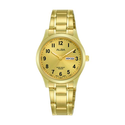 ALBA Ladies' Hand Watch STANDARD Stainless Band Gold Dial AN8066X1