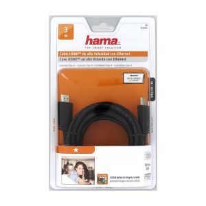 HAMA High Speed HDMI™ Cable Plug-Plug Ethernet 3m Black HAMA122101