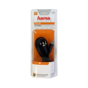 HAMA YUV Connecting Cable 3 RCA Plugs - 3 RCA Plugs 1.5m Black HAMA122145