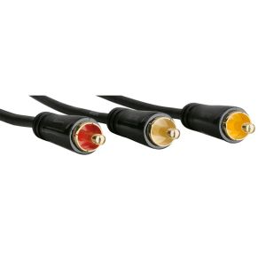HAMA Audio/Video Cable 3 RCA Plugs - 3 RCA Plugs Gold-plated 1.5m Black HAMA122157