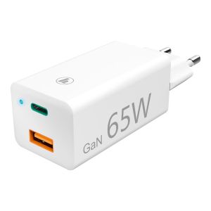 HAMA GaN Charger USB-C Power Delivery-PD USB-A QC 3.0 65W White HAMA210592