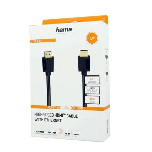 HAMA High Speed HDMI™ Cable Plug-Plug Ethernet Gold-plated 5m Black HAMA205007