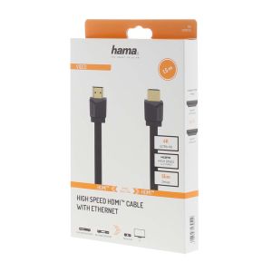 HAMA High Speed HDMI™ Cable Plug-Plug Ethernet Gold-plated 1.5m Black HAMA205013