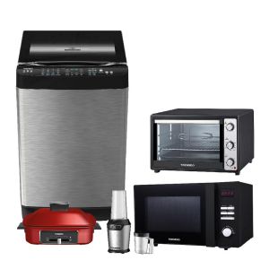 TORNADO Bundle : Washing Machine TWT-TLD15RSC + Microwave TMD-25SE-BK + Electric Oven TEO-48DGE(K) + Electric Blender TBL-1000W + Electric Grill TMG-370